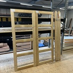 Vuren dubbel deurkozijn, zonder glas Hillhout